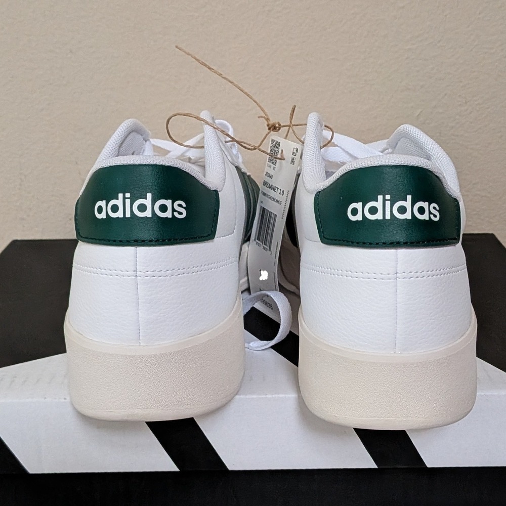 New Adidas Men's Breaknet 3.0 Sneakers Shoes White Green Size 12 - Picture 4 of 5